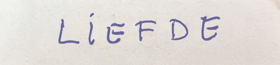 Liefde, written on one of Anne's cards