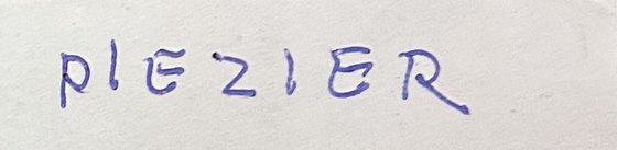 Plezier, written on one of Anne's cards
