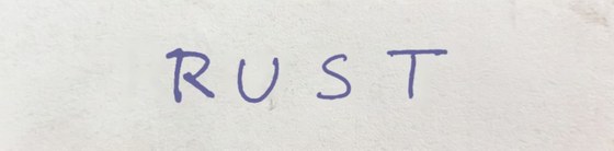 Rust, written on one of Anne's cards