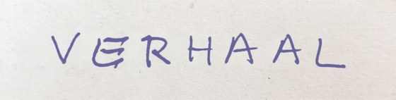 Verhaal, written on one of Anne's cards